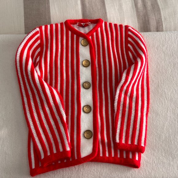 Vintage French Striped Cardigan - Picture 2 of 6
